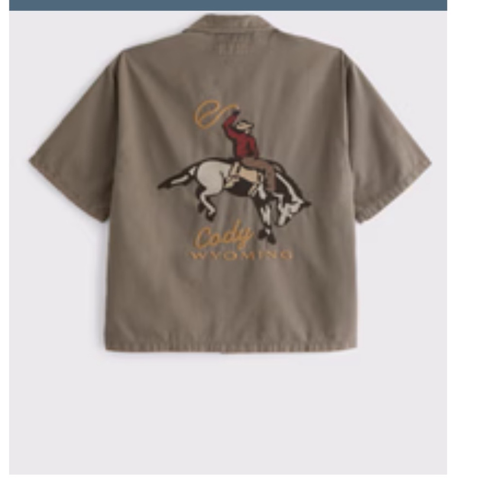 Abercrombie Men Western Graphic Button-Up Shirt